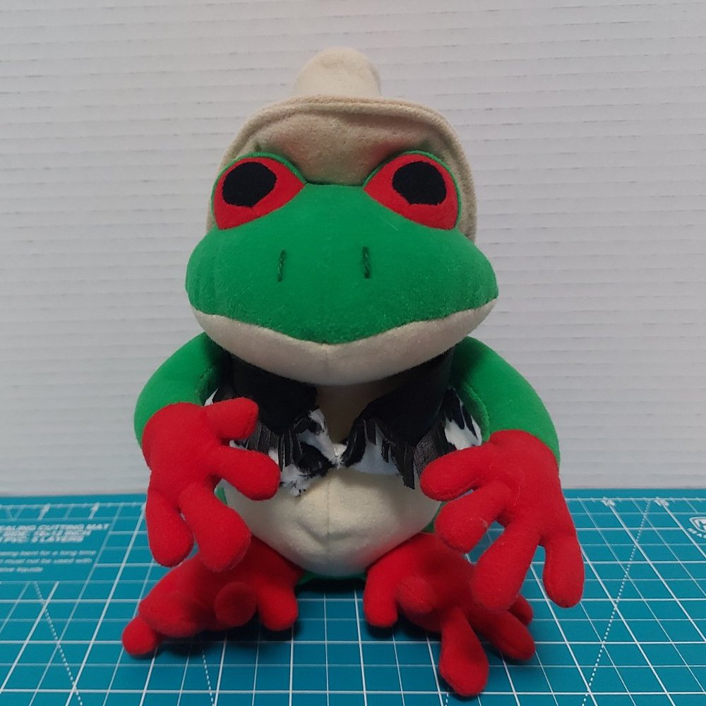 The 24k Company Frog Culture Plushie Cowboy Frog Red Eye 8 Inch Stuffed Animal